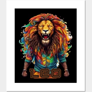 Black Leo Zodiac Sign Man Posters and Art